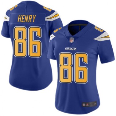 Los Angeles Chargers NFL Football Hunter Henry Electric Blue Jersey Women Limited 86 Rush Vapor Untouchable